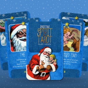 Tarot del espíritu navideño - Arcanos mayores - Ángel - Papá Noel - Baraja de tarot - Adivinación - Herramientas de adivinación - Regalo de tarot - Cartas ilustradas