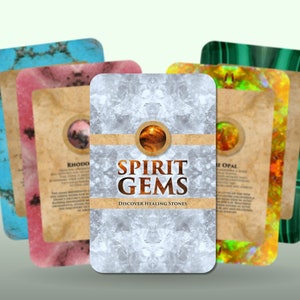 Spirit Gems Oracle - Discover Healing Stones - Stones Cards - Oracle - Oracle Deck - Divination tools - Oracle Gift - Mystic cards - Healing