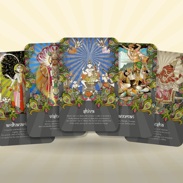 Oracle des dieux hindous - Cartes hindoues - Oracle hindou - Oracle - Deck Oracle - Dire la bonne aventure - Outils de divination - Cadeau oracle - Cartes mystiques