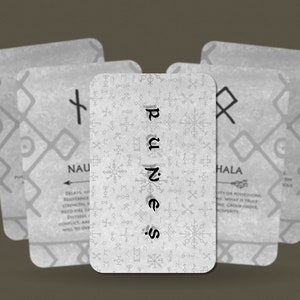 Oracle runes blanches - cartes scandinaves - 24 cartes - Oracle - deck Oracle - diseur de bonne aventure - outils de divination - cadeau oracle - cartes runes mystiques