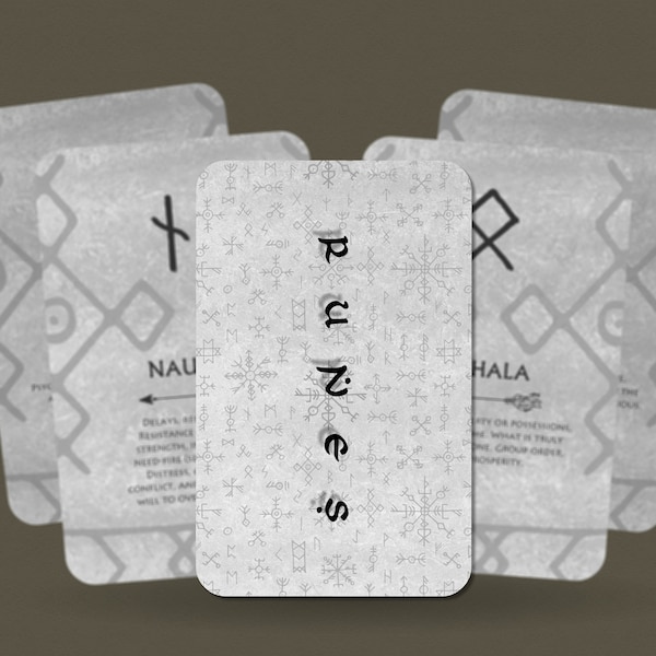 White Runes Oracle - Noorse kaarten - 24 kaarten - Oracle - Oracle Deck - Waarzeggerij - Waarzeggerijhulpmiddelen - orakelcadeau - Runen mystieke kaarten