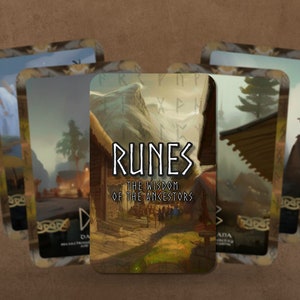 Runas - La sabiduría de los Ancestros - 24 cartas - Oráculo - Baraja del Oráculo - Adivinación - Herramientas de adivinación - Regalo del oráculo - Runas de los Ancestros