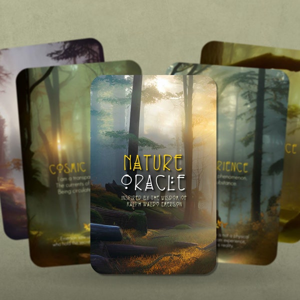 Oracle de la nature - inspiré par la sagesse de Ralph Waldo Emerson - 24 cartes - Cartes Oracle - Deck Oracle - Prévoyance - Outils de divination