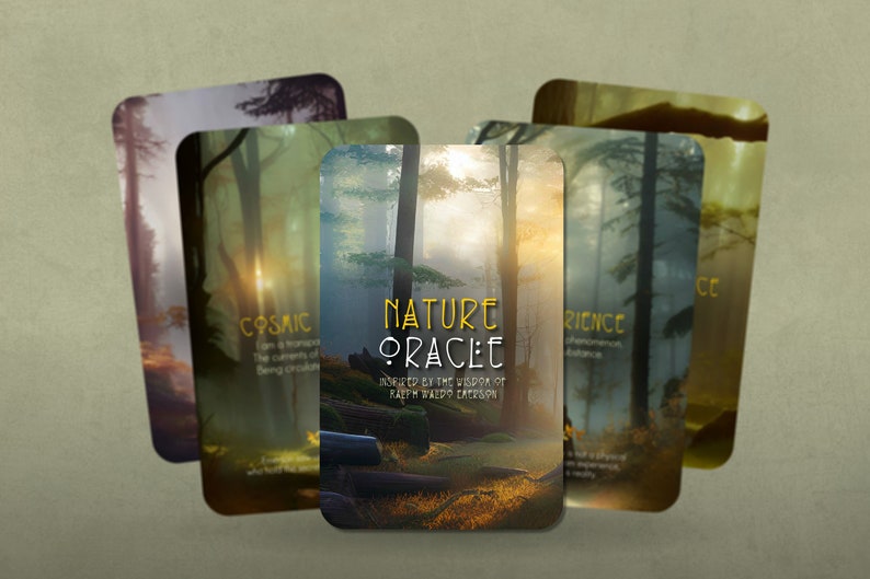 Nature Oracle inspired by the wisdom of Ralph Waldo Emerson 24 cards Oracle Cards Oracle Deck Fortune Telling Divination tools image 1