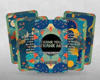 Thank You, Thank Me - Gratitude Affirmations for Young Adults - By Amy Edelstein - Oracle Cards - Divination tools - Oracle Gift