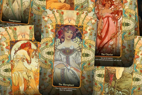 Art Nouveau Tarot Art Nouveau Cards Major Arcana Tarot Etsy