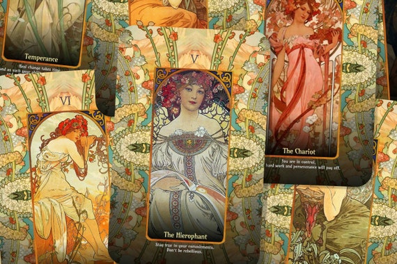 Art Nouveau Tarot Art Nouveau Cards Major Arcana Tarot Etsy