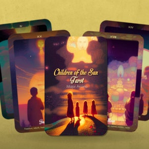 Tarot des enfants du soleil - Arcanes majeurs - Tarot - Jeu de tarots - Cartes de tarot - Prédire l'avenir - Outils de divination - Cartes illustrées