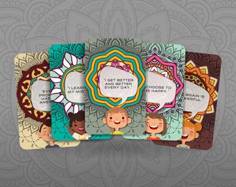 Cartes d'affirmation pour enfants - Cartes de sagesse pour enfants - 24 cartes - Oracle - Oracle Deck - cartes pour enfants - outils divinatoires - cartes pour enfants
