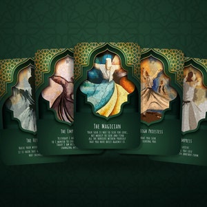 Tarocchi Rumi - Carte Rumi - 22 Arcani Maggiori - Tarocchi - Mazzo di Tarocchi - Cartomanzia - Strumenti di Divinazione - Regalo Tarocchi - Carte - Carte Tarocchi Sufi