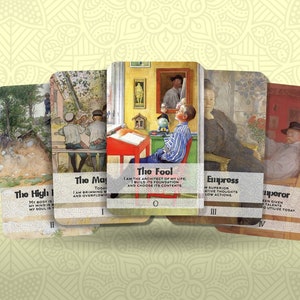 Afirmação Tarot - Arcanos Maiores - Carl Larsson - Baralho de Tarot - Adivinhação - Ferramentas de Adivinhação - Presente de Tarot - Cartas Ilustradas - Cartas