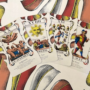 Cartas del Tarot Suizo - Arcanos Mayores - Baraja de Tarot - Adivinación - Herramientas de adivinación - Regalo de Tarot - Cartas Ilustradas