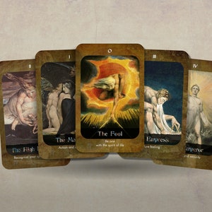 Tarot William Blake - Arcanes majeurs - Jeu de tarots - Dire la bonne aventure - Outils de divination - Cadeau de tarot - Cartes illustrées - Âge romantique