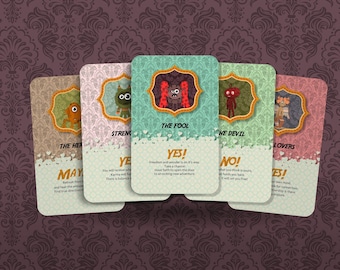 Love Monster Tarot - Yes No - Major Arcana - Fortune Telling - Divination tools - Tarot Gift - Tarot Box - Illustrated Cards - Tarot Deck