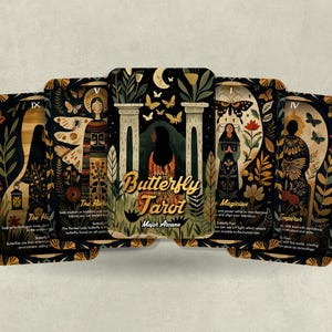 Tarot de las Mariposas - Arcanos Mayores - 22 Cartas del Tarot Inspiradas en las Mariposas - Baraja de Tarot - Adivinación - Herramientas de adivinación - Cartas Ilustradas