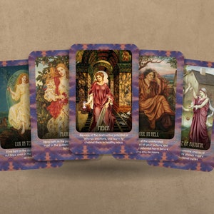 Cartes Oracle des Filles de la brume - Oeuvre d'art d'Evelyn de Moragan - 24 cartes - Cartes Oracle - Classique - Prédire l'avenir - Outils de divination