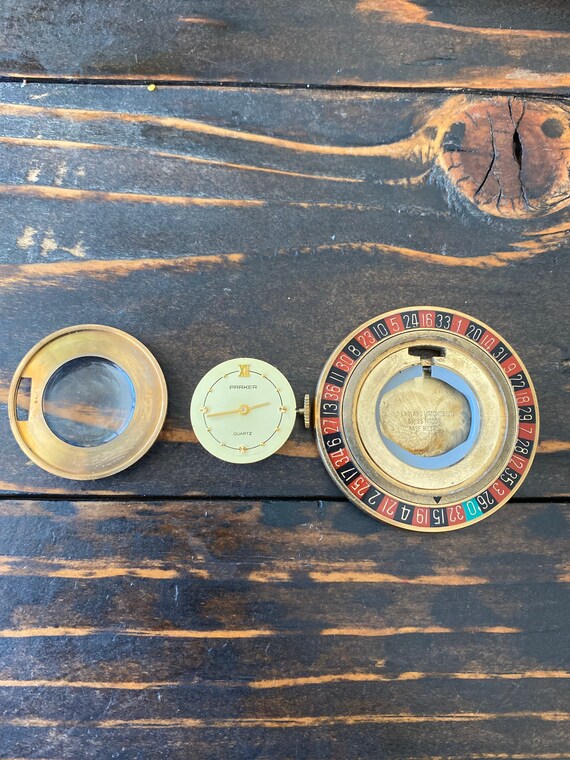 Vintage Parker Quartz Roulette pocket watch Old E… - image 6