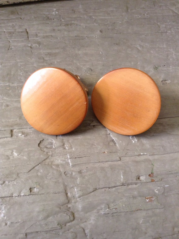 Wooden vintage cuff links very retro and just so s