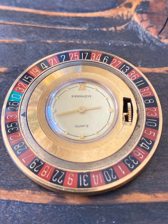 Vintage Parker Quartz Roulette pocket watch Old E… - image 3