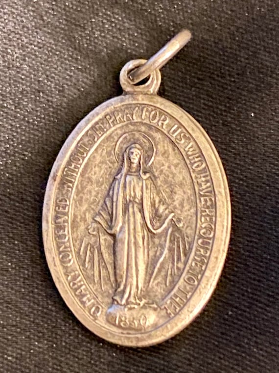 Mother Mary silver pendant. Catholic, Saint, Mary,