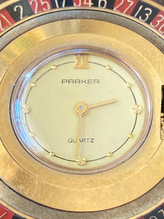 Vintage Parker Quartz Roulette pocket watch Old E… - image 1