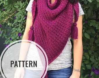Crochet Wedge Triangle Scarf Pattern, Shoulder Wrap (PDF Pattern)