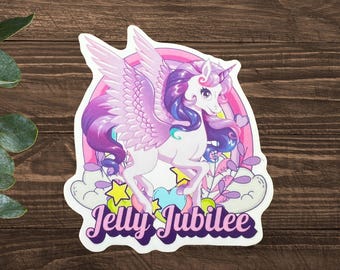 Pegatina Jelly Jubilee / Calcomanía Kindle de la serie Crescent City Book / Pegatina del juguete Pegaso Unicornio de Bryce hecha de vinilo resistente al agua