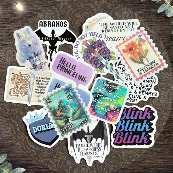 Paquete de pegatinas para Kindle de Trono de Cristal / Pegatinas de vinilo para libros / Regalo para amantes de los libros de SJM / Regalo para amantes de los libros