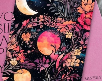 Witchy Moon Kindle Skin: Dark Floral Goth Decal Wrap
