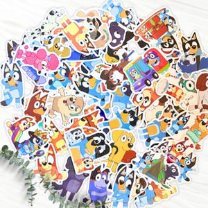 Bluey Waterproof Stickers: Bandit, Chilli, Bingo & Friends