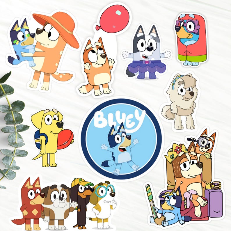 Bluey Stickers Pack | Bluey Birthday Party Favor Gift | Bluey Lover ...