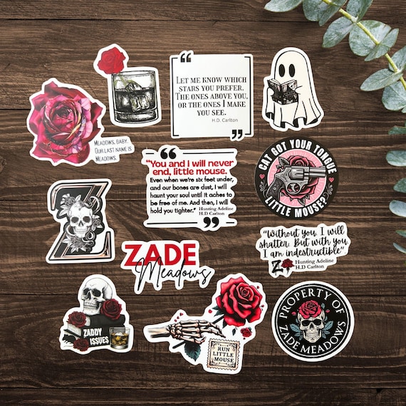 Haunting Adeline Inspired Sticker Pack | Zade Meadows Book Lover Gift | Dark Romance Reader Kindle Decals