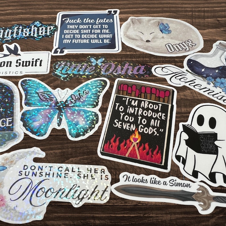 Quicksilver Book Kindle Sticker Bundle | Vinyl Waterproof Book Stickers | Bookish Dark Fantasy Romance Lover Gift image 6