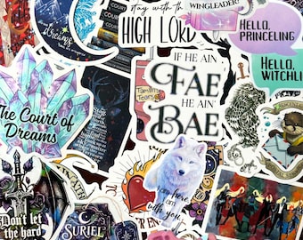 Romantasy Stickers for Kindle, Waterproof Vinyl Decals for Fantasy Romance Readers and ACOTAR, TOG, Fourth Wing fans