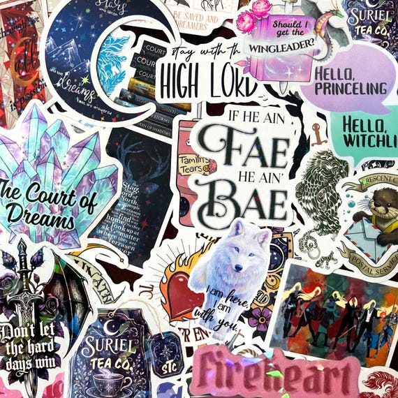Romantasy Stickers for Kindle, Waterproof Vinyl Decals for Fantasy Romance Readers and ACOTAR, TOG, Fourth Wing fans