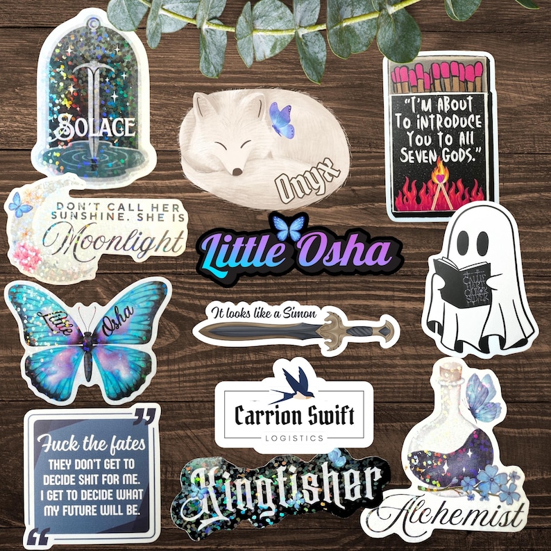 Quicksilver Book Kindle Sticker Bundle | Vinyl Waterproof Book Stickers | Bookish Dark Fantasy Romance Lover Gift image 1