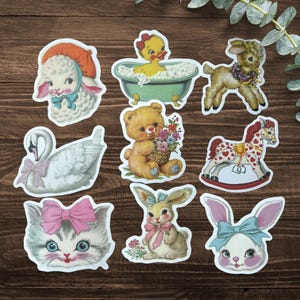 Vintage Cartoon Character Stickers | Coquette Aesthetic Vinyl Decal Pack | Cute Waterproof Decorations for Kindle, Water Bottle & Laptop