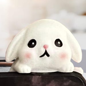 Bunny Kindle Phone Buddy | Cute Hipper Mini Animal Figurine | Rabbit Reading Buddy