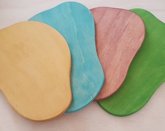 Set of 4 base plates for small world play,  waldorf  steiner  natural toys  waldorf toys