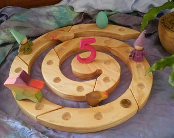 Waldorf Wooden Advent or Birthday Spiral. Steiner inspired, waldorf toys, wooden
