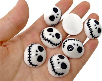 Two Jack Skellington Flat Back Cabochons: Craft Beads