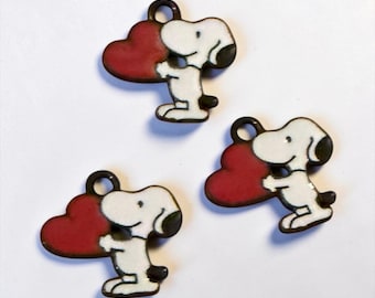 One Doggie Puppy Heart Charm for Jewelry Mini Charm