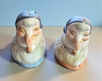 Vintage Kitchen Witch Ceramic Salt & Pepper Shakers Babushka Set