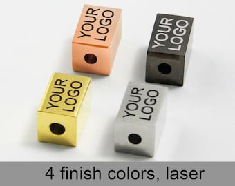 Custom Logo Laser Engraved on Rectangle Beads, Rectangle Beads, Spacer Beads, 6x6x9.5mm, 8x8x14.7mm, 20 pcs, B1H0.P20.C DBF