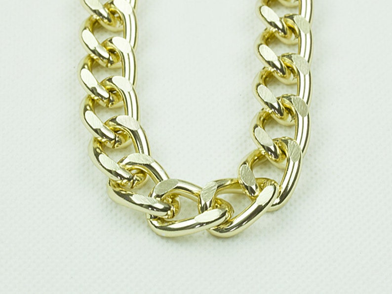 19x14mm Light Gold Chain Aluminum Curb Chain Thread Dia. Etsy