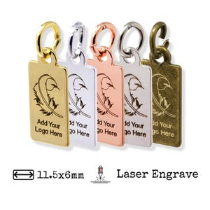 11.5 x 6 mm Laser gravierte Charms, auf Messing basierend, Rechteck, benutzerdefinierte Metall Schmuckanhänger, 100 Stück