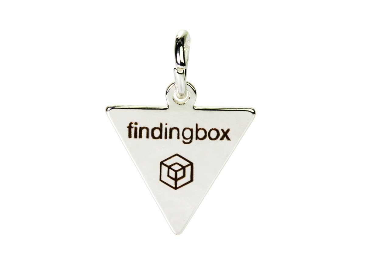 Sterling Silver Triangle Jewelry Tag Laser Engraved Logo on Etsy