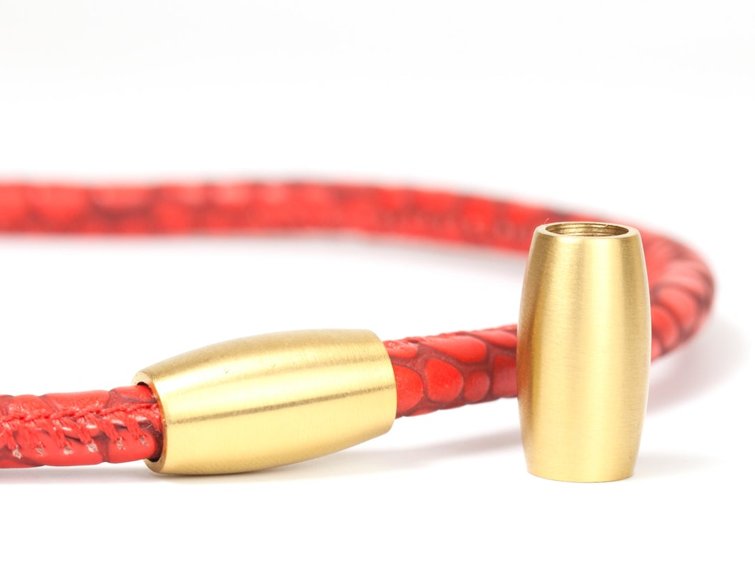 Matte Gold Clasps for 5mm Leather Cord, End Cap