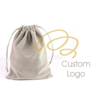 Custom Velvet Jewelry Pouch, Emboss Gift Bags with Logo, Personalized Jewellery Bag, Wedding Favor Bag, 100 PCS, 4.6x6 Inch,P183.P100 DBF