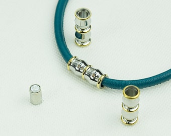 Silver Stainless Steel Magnetic Clasps for 5mm Leather Cord, End Cap, Pkg of 1 Sets, F0IG.SI06.S01 KCC